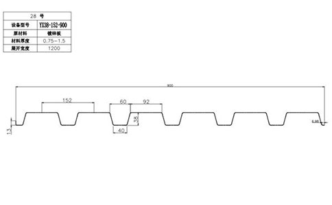 YX38-152-900開(kāi)口樓承板